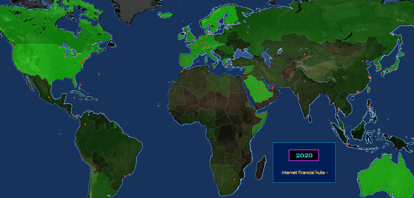 Financial centers, 2020 map